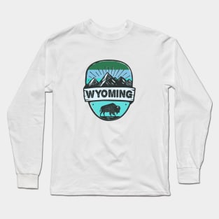 Wyoming Grand Teton National Park Bison Buffalo Cheyenne Casper Jackson Laramie Gillette Cody Long Sleeve T-Shirt